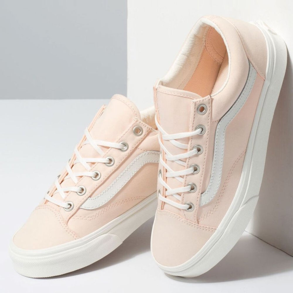 RARE Vans Brushed Twill Style 36 Sneakers Vanilla Cream & Snow White